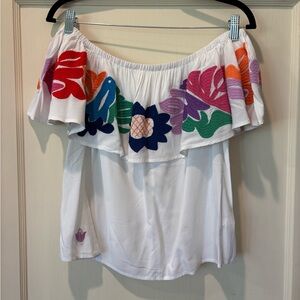 Vibrant Floral Off-Shoulder Blouse